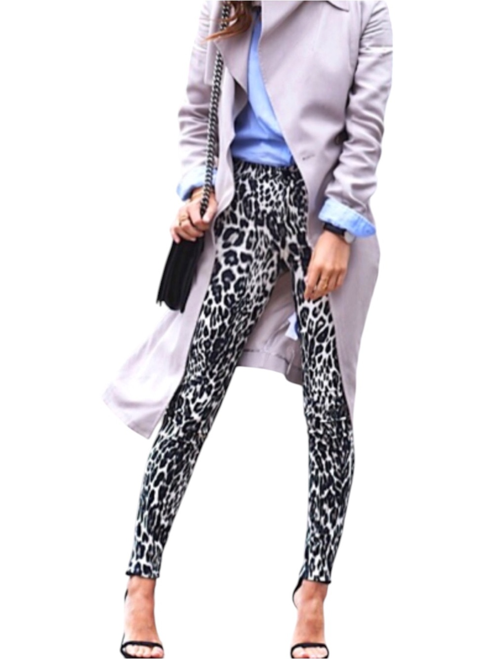 GIAMBATTISTA VALLI AND 7 FOR ALL MANKIND WHITE LEOPARD PANTS SZ 25 EUC